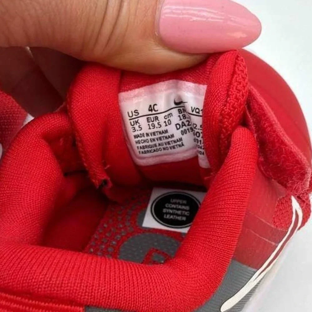 Nike Court Borough Low 2 Baby Sneakers – University Red/White – Size 4C – NIB